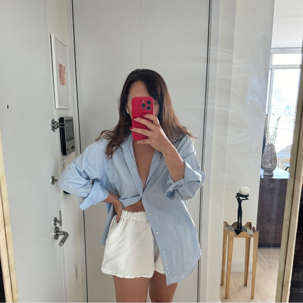 POSSE Linen White Shorts, Medium